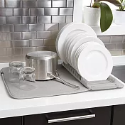 《Umbra》吸水墊+碗盤瀝水架(岩灰) | 餐具 碗盤收納架 流理臺架