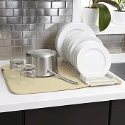 《Umbra》吸水墊+碗盤瀝水架(大地黃) | 餐具 碗盤收納架 流理臺架