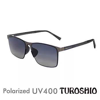 Turoshio 偏光高科技太空尼龍記憶鏡片太陽眼鏡 輕金屬鑲嵌方框 撞色槍銀黑 J8029 C4 贈鏡盒、拭鏡袋、多功能螺絲起子、偏光測試片