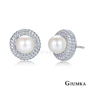 GIUMKA 天然珍珠耳環 925純銀耳釘耳飾 圓潤珍珠 圓滿 母親節禮物推薦 MFS20007 耳環一對
