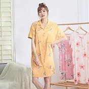 【Wonderland】熊熊兒純棉寬鬆大襯衫睡裙(2色) FREE 黃色