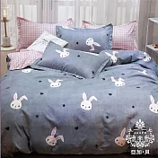 【AGAPE亞加．貝】台灣製《多款任選》舒柔棉 雙人5x6.2尺 三件式薄床包組(百貨專櫃精品) 5尺 開心兔兔