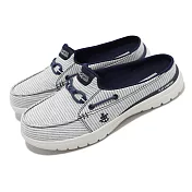 Skechers 穆勒鞋 On-The-Go 女鞋 藍 白 條紋 帆船鞋 緩震 136497BLW