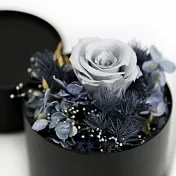 【Flower Plus】永生乾燥花禮盒-莫蘭迪藍 (黑色圓舞曲款)