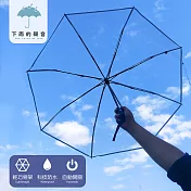 【下雨的聲音】小清新撞色滾邊透明自動折疊傘(三色) 無 透明白