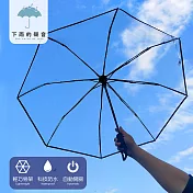 【下雨的聲音】小清新撞色滾邊透明自動折疊傘(三色) 無 透明黑