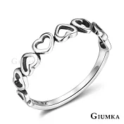 GIUMKA純銀戒指女戒 刻骨銘心愛心食指戒 925純銀尾戒 MRS07020 3 美國圍3號