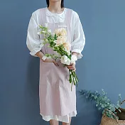 日韓簡約棉麻廚房烘焙背心圍裙 粉