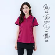 【遊遍天下】MIT女款抗UV吸濕排汗機能POLO衫(GS1010) L 紫紅