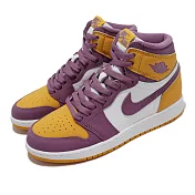Nike 童鞋 Air Jordan 1 Retro High OG 大童 紫 黃 女鞋 AJ1 575441-706