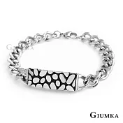 GIUMKA 白鋼手鍊 圖騰銀色 採仿舊刷黑處理抗過敏特性 MH08003 23 銀色