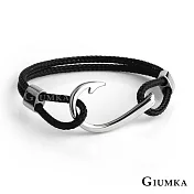 GIUMKA金屬鋼絲編織手環手鍊 鋼飾歐美海風魚鉤 個性潮流手飾 MH08023 20 A款黑色