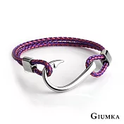 GIUMKA金屬鋼絲編織手環手鍊 鋼飾歐美海風魚鉤 個性潮流手飾 MH08023 20 G款粉/紫色