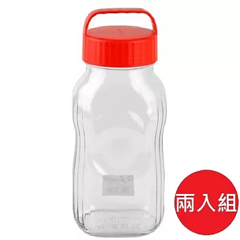 日本【東洋佐佐木】玻璃醃製甁 紅色 2000ml 兩入組