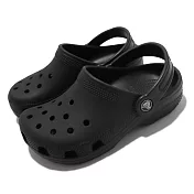 Crocs 洞洞鞋 Classic Clog K 黑 全黑 中童鞋 小朋友 4-7歲 親子鞋 206991001