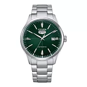 CITIZEN C7系列 經典復刻機械腕錶-銀X綠