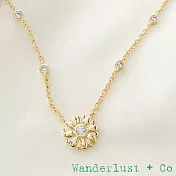 Wanderlust+Co 澳洲品牌 金色瑪格麗特項鍊 鑲鑽小花項鍊 Daisy Gold