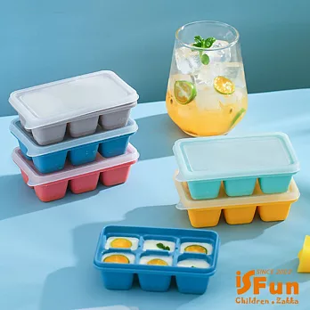 【iSFun】繽紛方型＊矽膠巧克力模具6格製冰盒/3入隨機色