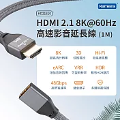 Kamera HDMI 2.1 8K@60Hz 高速影音延長線 公對母 (1M)