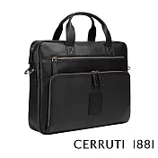 【Cerruti 1881】頂級義大利小牛皮公事包/斜背包 ARNOLD系列(黑色 CECA05330M)