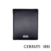 【Cerruti 1881】頂級義大利小牛皮9卡透明窗短夾 MAT系列(黑色 CEPU05434M)