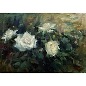 【玲廊滿藝】陳忠利-冷傲的白玫瑰22x16cm