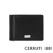 【Cerruti 1881】頂級義大利小牛皮6卡式附鈔票夾短夾 MAT系列(黑色 CEPU05429M)