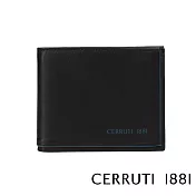 【Cerruti 1881】頂級義大利小牛皮6卡式附鈔票夾短夾 ROD系列(黑色 CEPU05419M)