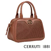 【Cerruti 1881】頂級義大利小牛皮手提包/肩背包 JULIET系列(白蘭地色 CEBA05304M)