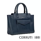 【Cerruti 1881】頂級義大利小牛皮拖特包 ADELLE系列(藍色 CEBA05267M)
