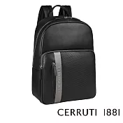 【Cerruti 1881】頂級義大利小牛皮後背包 GEORGE系列(黑色 CEZA04806M)