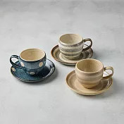 有種創意 - 日本美濃燒 - 圓釉咖啡杯碟組-任選對杯組(4件式) - 200 ml  白茶色 + 摩卡色