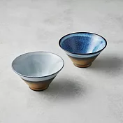 有種創意 - 日本美濃燒 - 釉彩青白對碗 - 禮盒組(2件式) - 12.5cm