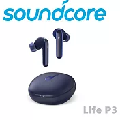 Soundcore Life P3 主動降噪深沉低音好音質 QI無線充電耳塞式真無線藍芽耳機 上網登錄保固2年 5色 深海藍