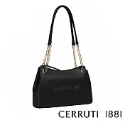 【Cerruti 1881】頂級義大利小牛皮肩背包 ANNA系列(黑色 CEBA05313M)