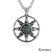 GIUMKA鋼飾項鍊指引未來短項鏈指南針造形 MN08047 50cm 銀色
