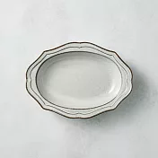 有種創意 - 日本美濃燒 - 古典花邊橢圓深盤 - 乳白 (20.5 cm)