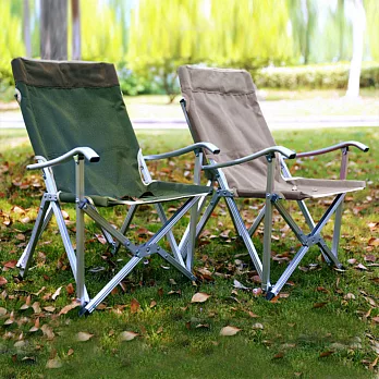 【AOTTO】大款免安裝鋁合金戶外露營休閒折疊椅- 灰色