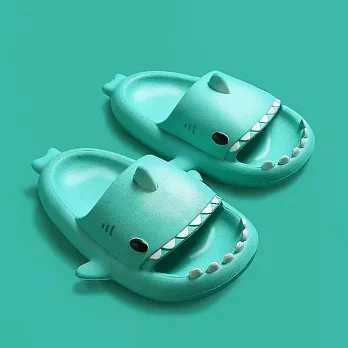 【JAR嚴選】兒童立體鯊魚EVA軟底居家防滑拖鞋 15 藍