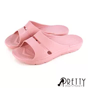 【Pretty】女 拖鞋 浴室拖鞋 一體成型 輕量 防水 室內 戶外 台灣製 JP26 粉紅色