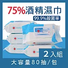 CS22 DISINFECTION大包裝75%酒精高效消毒滅菌濕紙巾(80抽x3包)-2入