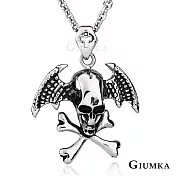 GIUMKA白鋼項鍊男鍊惡魔骷髏短項鏈 MN03079 鋼飾推薦 50cm 銀色