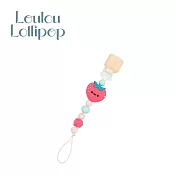 Loulou lollipop 加拿大 甜心版串珠固齒器/奶嘴鍊夾 - 草莓甜心