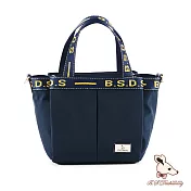 B.S.D.S冰山袋鼠 - 非常莓好 - 織帶拼接多層購物包【8019-BY】 灰黃藍