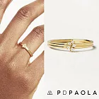 PD PAOLA 西班牙時尚潮牌 簡約鑲鑽戒指 金色戒指 雙層款 NOVA GOLD S