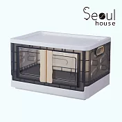 Seoul house 新款日式加厚大容量三開式折疊收納箱／一般款- 白色