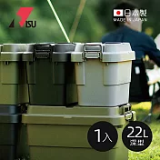 【日本RISU】TRUNK CARGO二代 日製戶外掀蓋式耐壓收納箱(深型)-22L-3色可選(TC-20S)  -炭黑