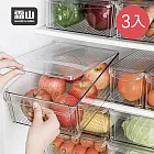 【日本霜山】寬型廚房冰箱PET蔬果生鮮收納盒(附蓋)-3入