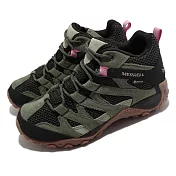 Merrell 戶外鞋 Alverstone Mid GTX 女鞋 墨綠 黑 防水 麂皮 襪套式 登山鞋 ML135206