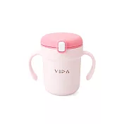 VIIDA Soufflé 吸管型抗菌不鏽鋼學習杯 甜心粉